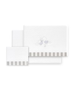 Triptico Minicuna Coralina Cigueña Oso Bco/Gris