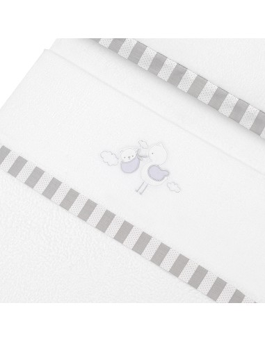 Triptico Minicuna Coralina Cigueña Oso Bco/Gris