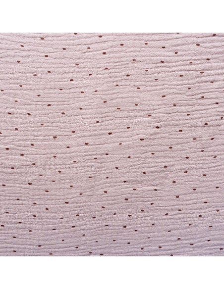 Set 2 Pcs Edredon Muselina Funda Nordica+Chichonera Modelo Puntos Rosa Maquillaje