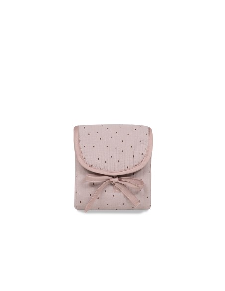 Vestidor Muselina Modelo Puntos Rosa Maquillaje