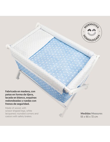 Minicuna +Textil  Mod Star Azul