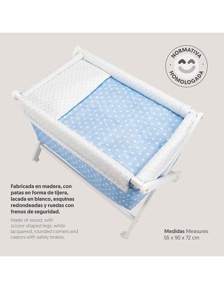 Minicuna +Textil  Mod Star Azul