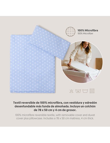 Minicuna +Textil  Mod Star Azul
