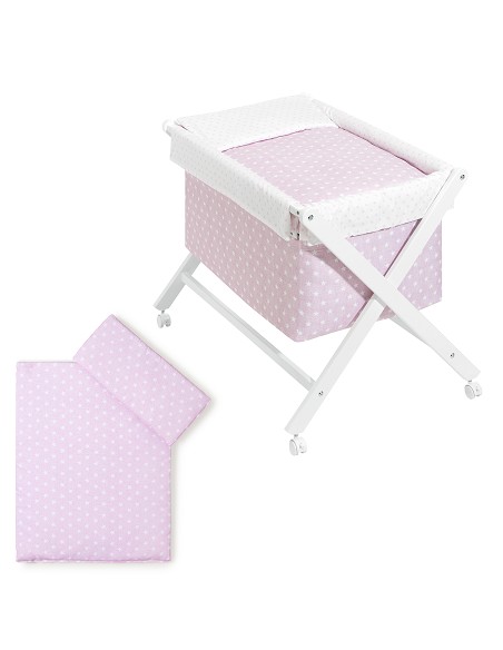 Minicuna +Textil  Mod Star Rosa