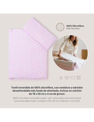 Minicuna +Textil  Mod Star Rosa