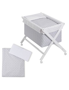 Minicuna +Textil  Mod Star Gris