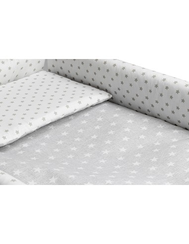 Minicuna +Textil  Mod Star Gris