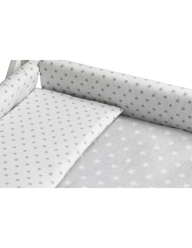 Minicuna +Textil  Mod Star Gris