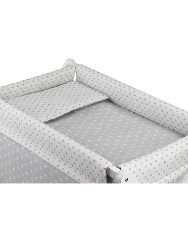 Minicuna +Textil  Mod Star Gris