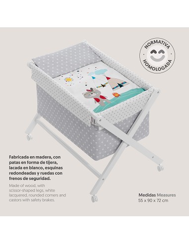 Minicuna +Textil Mad Bca Mod  Indio