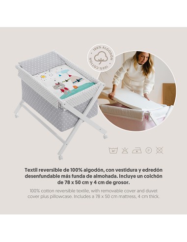 Minicuna +Textil Mad Bca Mod  Indio
