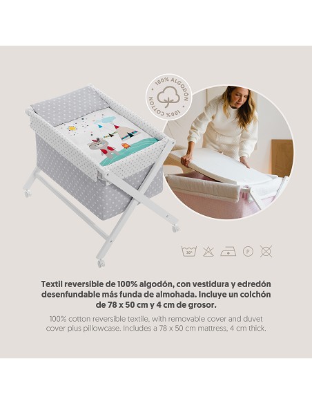 Minicuna +Textil Mad Bca Mod  Indio