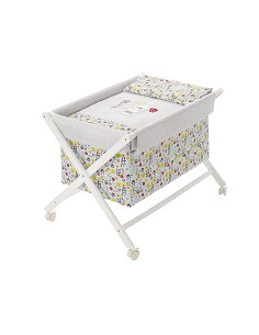 Minicuna+Textil Bco Mod Osito Bear Azul