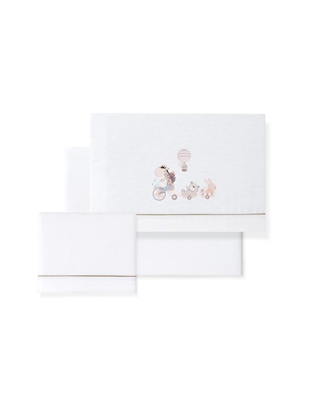 Triptico Minicuna Franela Modelo Jirafa Bicicleta
