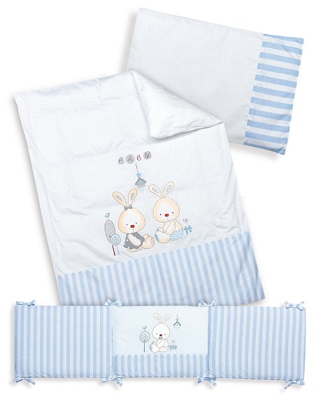 Coord Max 3 Pcs 70X140(F. Nord) Mod Conejito Baby Azul
