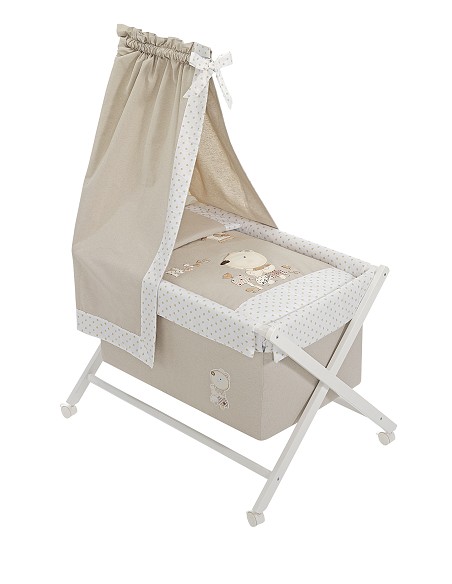 Minicuna Bco+Textil+Dosel  Mod Nature Beig