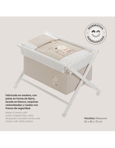 Minicuna +Textil Mad Bca Mod Nature Beig