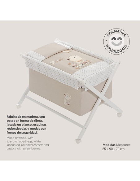 Minicuna +Textil Mad Bca Mod Nature Beig