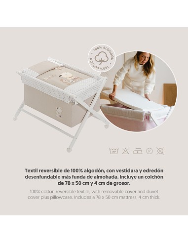 Minicuna +Textil Mad Bca Mod Nature Beig