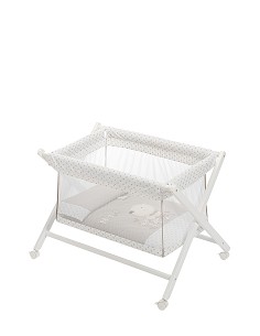 Minicuna  Transparente +Textil Bco Tijeras Mod Nature Beig