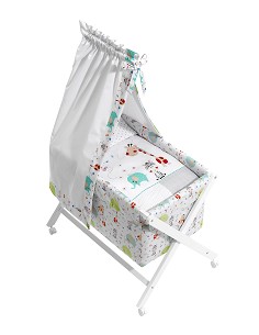 Minicuna Bco+Textil+Dosel  Mod Jungla Blanco