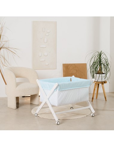 Minicuna+Textil Bco Mod Elefante Azul