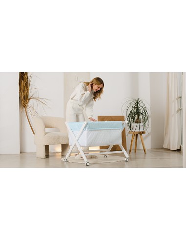 Minicuna+Textil Bco Mod Elefante Azul