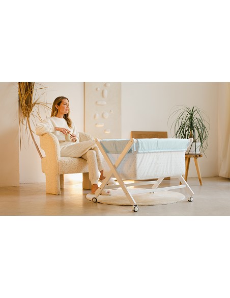 Minicuna+Textil Bco Mod Elefante Azul