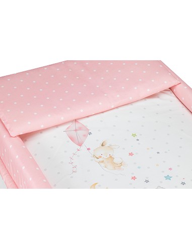 Minicuna+Textil Bco Mod Elefante Rosa