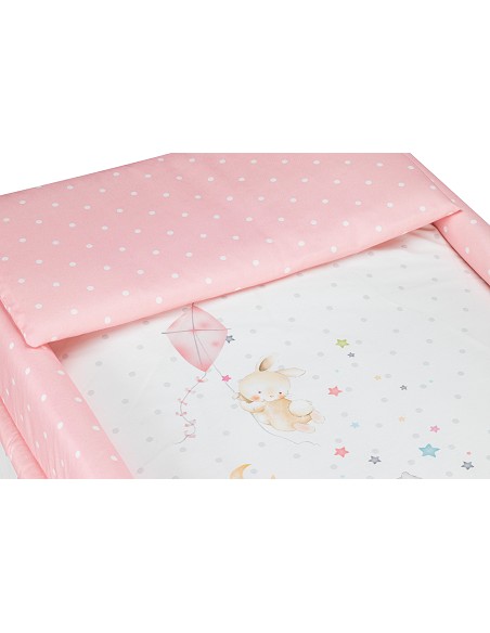 Minicuna+Textil Bco Mod Elefante Rosa