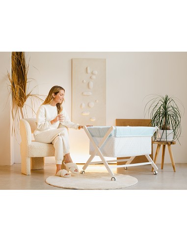 Minicuna+Textil Bco Mod Elefante Rosa