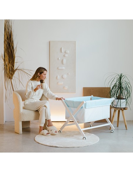 Minicuna+Textil Bco Mod Elefante Rosa