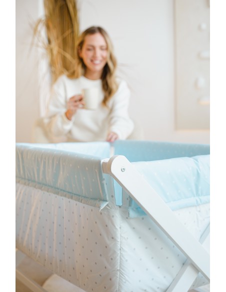 Minicuna+Textil Bco Mod Elefante Rosa