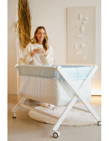 Minicuna+Textil Bco Mod Elefante Rosa