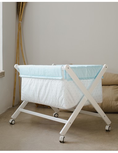 Minicuna+Textil Bco Mod Elefante Rosa