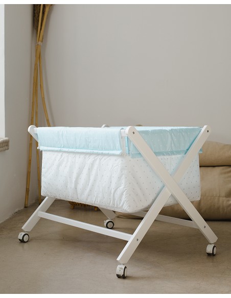 Minicuna+Textil Bco Mod Elefante Rosa