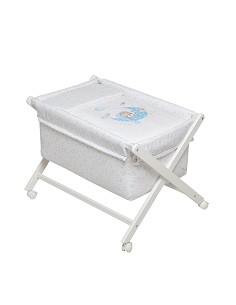 Minicuna+Textil Bco Mod Bear Sleeping Azul