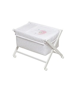 Minicuna+Textil Bco Mod Bear Sleeping Rosa