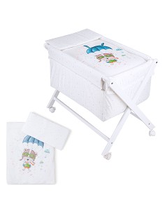 Minicuna+Textil Bco Mod Paracaidista Azul