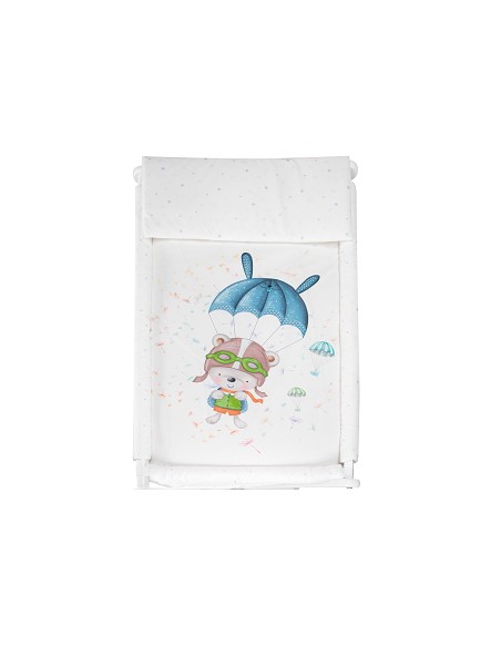 Minicuna+Textil Bco Mod Paracaidista Azul
