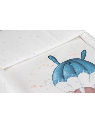 Minicuna+Textil Bco Mod Paracaidista Azul