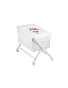 Minicuna+Textil Bco Mod Paracaidista Rosa