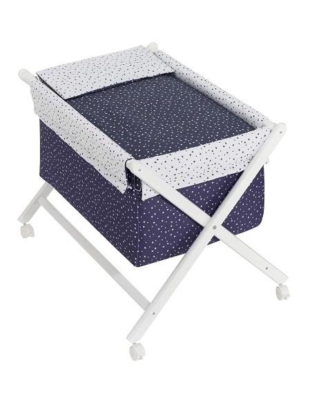 Minicuna Tijera+Textil Mod Universo Marino