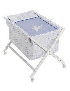 Minicuna Tijera+Textil Mod Estrella Azul