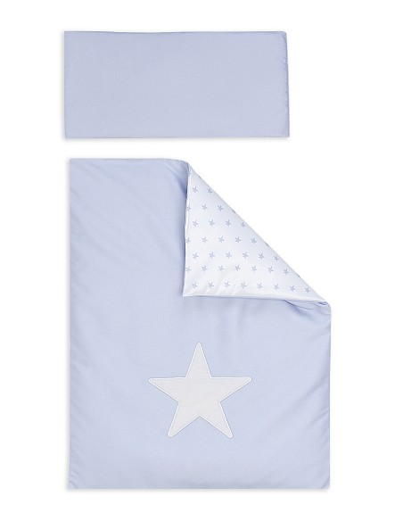 Minicuna Tijera+Textil Mod Estrella Azul