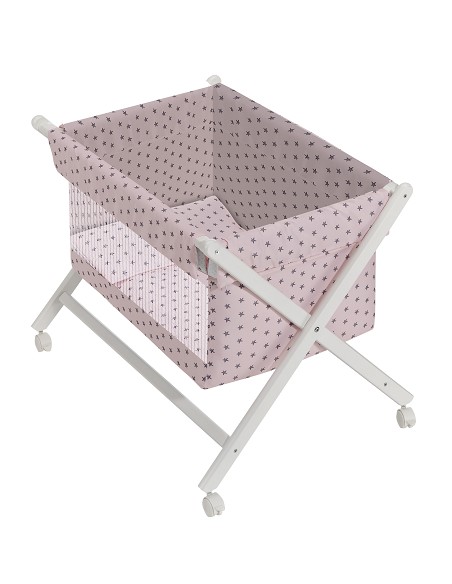 Minicuna Transparente Mod Agua Marina Rosa