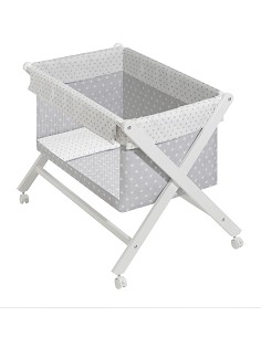 Minicuna Transparente Mod Agua Marina Gris