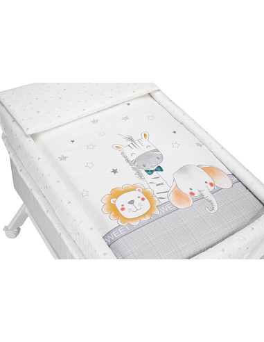 Minicuna+Textil Bco Mod Animales