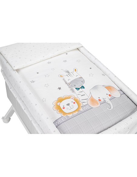 Minicuna+Textil Bco Mod Animales