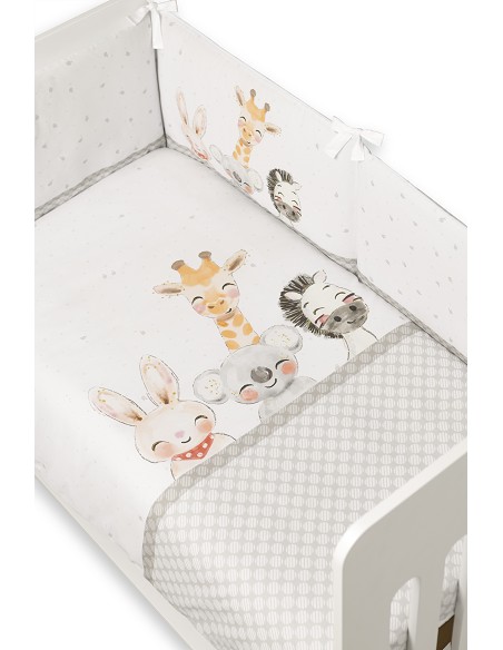 Set 2 Pcs Desenfundable F. Nordica Mod Animals Acuarela Gris